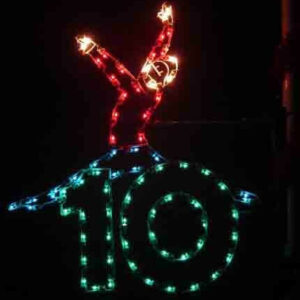 5' Twelve Days Of Christmas - Day 10 Pole Mount Holiday Light Display