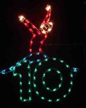 5' Twelve Days Of Christmas - Day 10 Pole Mount Holiday Light Display