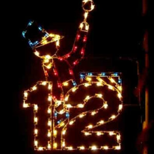 The 5' Twelve Days Of Christmas - Day 12 Pole Mount Holiday Light Display