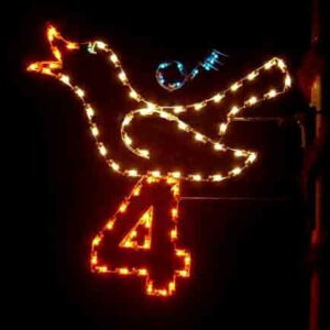5' Twelve Days Of Christmas - Day 4 Pole Mount Holiday Light Display