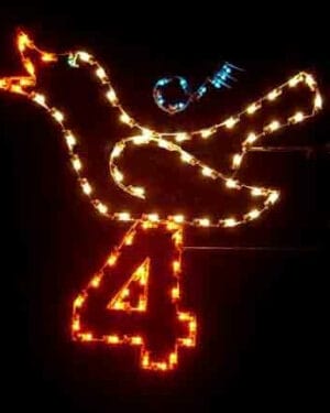 5' Twelve Days Of Christmas - Day 4 Pole Mount Holiday Light Display