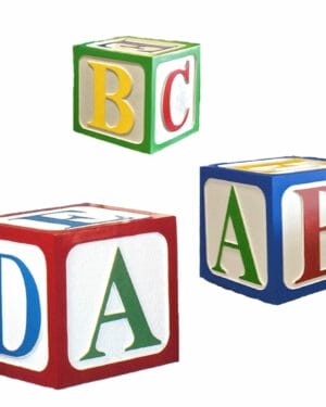 FIBERGLASS OVER SIZED ABC BLOCKS