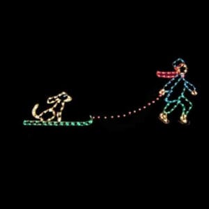 SKATING BOY PULLING DOG