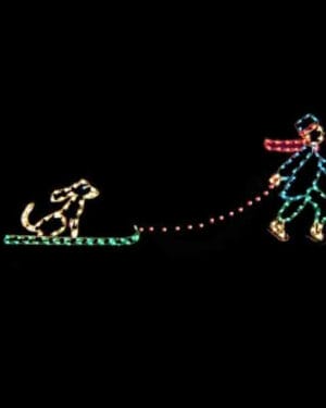 SKATING BOY PULLING DOG