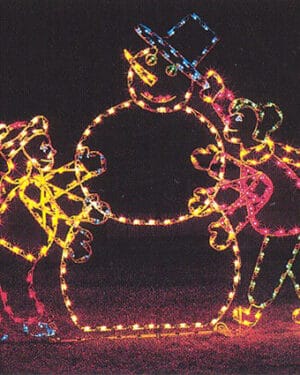 ANIMATED FROSTY AND KIDS Holiday Light Display