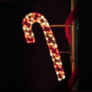 4' Silhouette Candy Cane Holiday Light Display