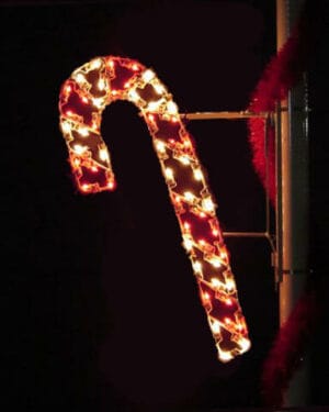 4' Silhouette Candy Cane Holiday Light Display