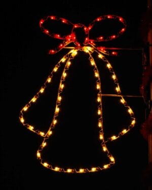 5' Silhouette Triple Bell Holiday Light Display