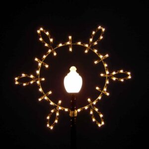 6' Lamppost Teardrop Snowflake Holiday Light Display