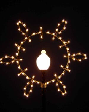 6' Lamppost Teardrop Snowflake Holiday Light Display