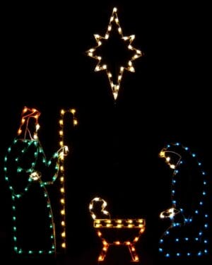 Starter Nativity Set With Star Holiday Light Display