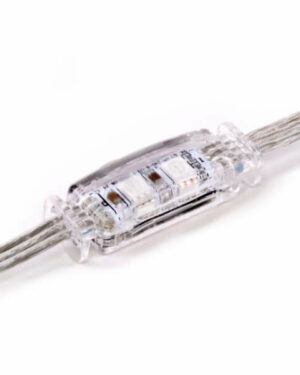 RGB Clear Pebble with Clear Wire - 5 Count - Single Sided Dual LED - 24V - 12" Spacing