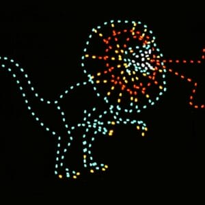 8' Animated Dilophosaur Holiday Light Display