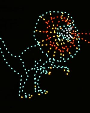 8' Animated Dilophosaur Holiday Light Display