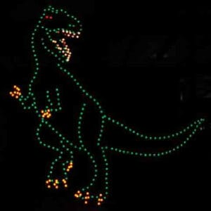 16' Animated T-Rex Holiday Light Display