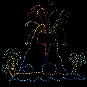 18' Animated Volcano Holiday Light Display