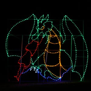 15' Animated Dragon With Fire Holiday Light Display