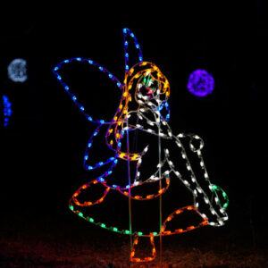7.5' Fairy Sitting On A Mushroom Holiday Light Display