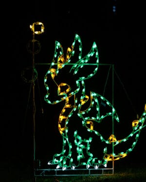 6.5' Animated Baby Dragon With Smoke Holiday Light Display
