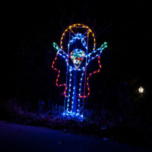 7' Dracula with Animated Bat Halloween Light Display