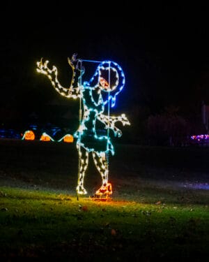 7' Animated Girl Zombie Halloween Light Display