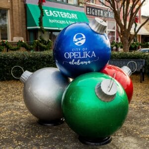 Giant Fiberglass Ornament Stack