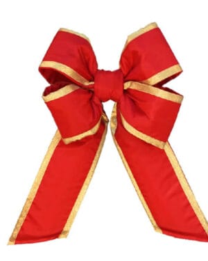 36" Canada Red Nylon With Gold Trim Christmas Bow