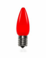 C9 LED Red Opaque Smooth Bulbs