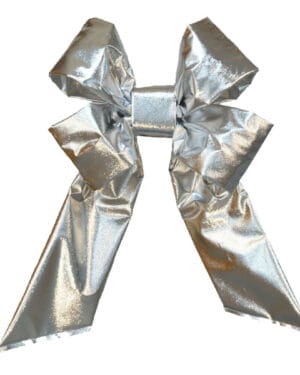 12" MYLAR SILVER CHRISTMAS BOW