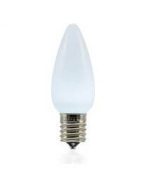 C9 LED White Opaque Smooth Bulbs 25 Pack