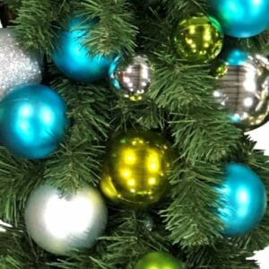 16" TRADITIONAL GREEN, TURQUOISE AND SILVER BULLPINE TWO TONE GARLAND