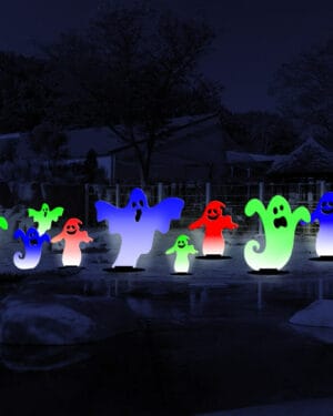5' Ghosts Halloween Light Display