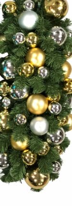 16" TRADITIONAL GOLD AND SILVER BULLPINE TWO TONE GARLAND