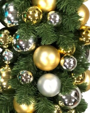 16" TRADITIONAL GOLD AND SILVER BULLPINE TWO TONE GARLAND