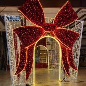 17' Walkthrough Package With Side Mounted Bow Holiday Light Display