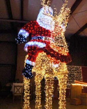 3D Santa On Stag Holiday Lighting Display