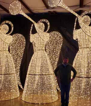 8' 3D Trumpeting Angels Holiday Light Display