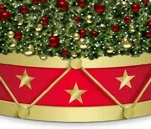 4' Caps, Ropes, And Stars Drum Style Panel Tree Riser Ring Base Skin