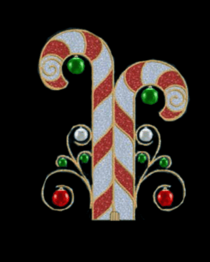 7' Candy Canes With Ornamentation Holiday Display