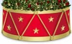 8' Tall Drum Style Panel Tree Riser Ring With Caps, Ropes, and Stars