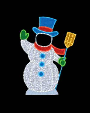 CDI Snow Family Dad Photo Op Holiday Light Display