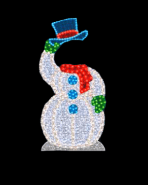 Snowdaddy With Tipping Hat Child-size Photo Op Holiday Light Display