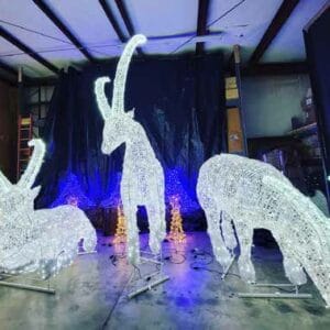 Standing Ibex Holiday Lighting Display