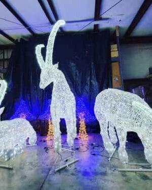 Standing Ibex Holiday Lighting Display