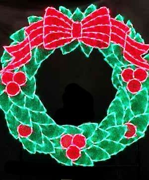 10.5' Illuminated Wreath Photo Frame Holiday Light Display