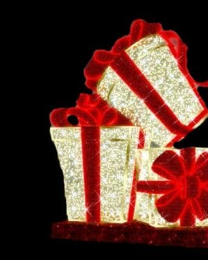 13.5' Mesh Gift Box Stack Holiday Light Display