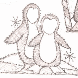 Penguin With Double Look Through Photo Ops Holiday Display