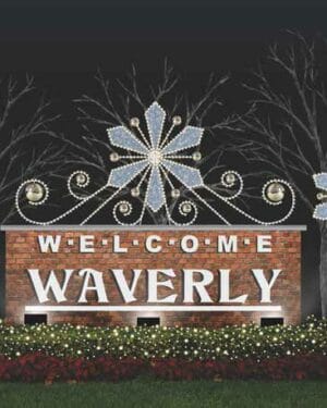 7' Left Rising Snowflake Sign Décor With Ornamentation Holiday Lighting Display