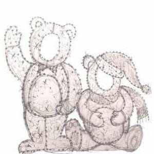 Teddy Bear Double Look Through Photo Ops Holiday Light Display