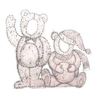 Teddy Bear Double Look Through Photo Ops Holiday Light Display